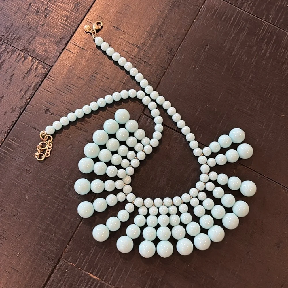 J. Crew Statement Having a Ball Bead Beaded Necklace in Aqua​